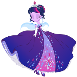 Size: 3600x3600 | Tagged: safe, artist:sapphiregamgee, twilight sparkle, equestria girls, g4, clothes, dress, eyes closed, female, gown, high res, petticoat, princess, simple background, smiling, solo, transparent background, twirling
