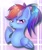 Size: 768x913 | Tagged: safe, artist:namaenonaipony, rainbow dash, pegasus, pony, g4, alternate hairstyle, bow, bust, cute, ponytail, portrait, solo