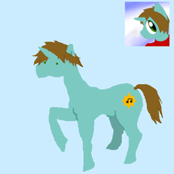 Size: 500x500 | Tagged: safe, artist:askpinkiepieandfriends, oc, oc only, oc:crescen, pony, unicorn, blue background, male, simple background, solo, stallion