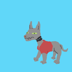 Size: 500x500 | Tagged: safe, artist:askpinkiepieandfriends, rover, diamond dog, g4, ask, blue background, male, simple background, solo, tumblr