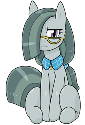 Size: 510x752 | Tagged: safe, artist:batipin, marble pie, earth pony, pony, g4, alternate hairstyle, glasses, older marble pie, simple background, sitting, solo, transparent background