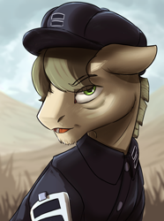 Size: 1560x2100 | Tagged: safe, artist:tofuslied-, earth pony, pony, equestria at war mod, burlap, bust, clothes, equality, open mouth, portrait, solo, uniform