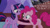 Size: 1280x720 | Tagged: safe, edit, edited screencap, editor:quoterific, screencap, pinkie pie, twilight sparkle, alicorn, earth pony, pony, g4, party pooped, season 5, female, mare, smiling, twilight sparkle (alicorn), twilight's castle