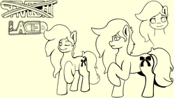 Size: 3840x2160 | Tagged: safe, artist:flutterfigle, oc, oc only, earth pony, pony, high res, monochrome, solo