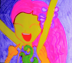 Size: 1280x1123 | Tagged: safe, artist:dex stewart, discord, fluttershy, human, equestria girls, g4, armpit tickling, armpits, tickling, traditional art