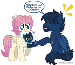 Size: 1100x963 | Tagged: safe, artist:jennieoo, oc, oc:atin nyamic, oc:gentle star, bat pony, cat, cat pony, original species, pegasus, pony, confusion, cute, drawing, happy, laughing, misunderstanding, ocbetes, show accurate, simple background, transparent background, vector