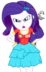 Size: 651x1024 | Tagged: safe, artist:flutteryaylove, rarity, a photo booth story, eqg summertime shorts, equestria girls, g4, angry, female, oxxo, simple background, solo, white background