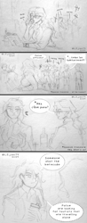 Size: 1200x3055 | Tagged: safe, artist:lzjian79, sunset shimmer, equestria girls, g4, alcohol, comic, crossover, drink, open mouth, pencil drawing, police, spanish, speech bubble, sunglasses, traditional art, translation