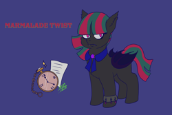 Size: 1772x1181 | Tagged: safe, artist:shacy's pagelings, oc, oc only, oc:marmalade twist, bat pony, pony, emo foal, female, filly, foal, solo, they are a child