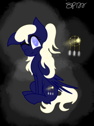 Size: 2448x3264 | Tagged: safe, artist:skypaw122, oc, oc only, pegasus, pony, high res, one eye closed, pegasus oc, smiling, solo, wings, wink