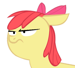 Size: 411x372 | Tagged: safe, artist:wastelandgunner, apple bloom, earth pony, pony, g4, angry, female, filly, solo