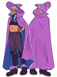 Size: 400x539 | Tagged: safe, artist:cottaboo, trixie, human, g4, cape, clothes, hat, humanized, trixie's cape, trixie's hat