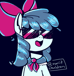 Size: 637x649 | Tagged: safe, artist:vomit cauldron, apple bloom, earth pony, pony, g4, cool, female, filly, glasses, open mouth, open smile, smiling, solo