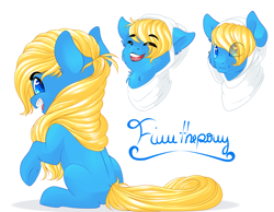 Size: 3826x2976 | Tagged: safe, artist:schokocream, earth pony, pony, adventure time, bust, eye clipping through hair, finn the human, grin, high res, hijab, male, open mouth, ponified, raised hoof, smiling, stallion