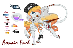 Size: 901x599 | Tagged: safe, artist:aonairfaol, oc, oc only, pegasus, pony, beanie, chest fluff, eyelashes, female, hat, leonine tail, mare, pegasus oc, reference sheet, simple background, smiling, solo, white background