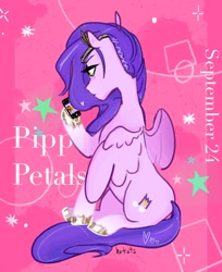 Size: 1178x1442 | Tagged: safe, artist:hotots, pipp petals, pegasus, pony, g5, my little pony: a new generation, adorapipp, cute, female, phone, solo