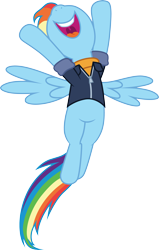 Size: 3000x4722 | Tagged: safe, artist:cloudy glow, rainbow dash, pegasus, pony, g4, the last problem, .ai available, clothes, female, flying, high res, legs together, mare, nose in the air, older, older rainbow dash, open mouth, open smile, show accurate, simple background, smiling, solo, spread wings, transparent background, uvula, vector, volumetric mouth, wings