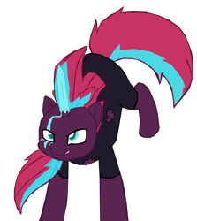 Size: 966x1082 | Tagged: safe, artist:benpictures1, artist:chedx, tempest shadow, pony, unicorn, g4, my little pony: the movie, bad end, bodysuit, clothes, crystal of light, evil smile, female, general tempest shadow, grin, inkscape, mare, simple background, smiling, solo, transparent background, vector
