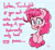 Size: 1500x1394 | Tagged: safe, artist:lou, pinkie pie, earth pony, pony, g4, dialogue, implied twilight sparkle, offscreen character, solo