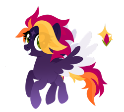 Size: 1920x1744 | Tagged: safe, artist:kabuvee, oc, oc only, pegasus, pony, colored wings, female, mare, simple background, solo, transparent background, two toned wings, wings