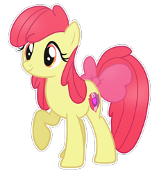 Size: 1824x1992 | Tagged: safe, artist:prince-galaxy, apple bloom, earth pony, pony, g4, female, mare, older, raised hoof, smiling, solo