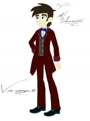 Size: 1280x1719 | Tagged: safe, artist:selenaede, artist:vanossfan10, oc, oc:the silversmith, equestria girls, g4, bowtie, doctor who, reference sheet