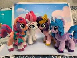 Size: 4032x3024 | Tagged: safe, artist:ketika, izzy moonbow, pipp petals, sunny starscout, zipp storm, earth pony, pegasus, pony, unicorn, g5, irl, photo, plushie