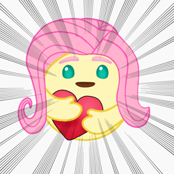 Size: 2048x2048 | Tagged: safe, artist:flutteryaylove, fluttershy, pony, g4, facebook reactions, heart, high res, simple background, solo, white background