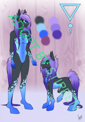 Size: 1640x2360 | Tagged: safe, artist:stirren, oc, oc only, unnamed oc, pony, anthro, adoptable, auction, female, reference sheet, solo, spots