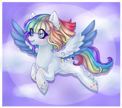 Size: 1800x1600 | Tagged: safe, artist:couratiel, oc, oc only, oc:vanilla sprinkles, pegasus, pony, colored wings, female, mare, solo, two toned wings, wings