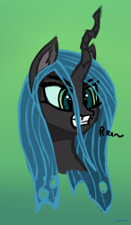 Size: 2508x4301 | Tagged: safe, artist:ingolf arts, queen chrysalis, changeling, changeling queen, g4, angry, evil, female, growling, high res, looking at you, simple background, solo