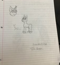 Size: 2381x2602 | Tagged: safe, artist:diamond06mlp, oc, oc only, pony, unicorn, bust, duo, high res, horn, lineart, lined paper, photo, signature, standing, traditional art, unicorn oc, unshorn fetlocks