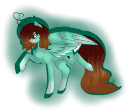 Size: 1248x1104 | Tagged: safe, artist:aonairfaol, oc, oc only, pegasus, pony, base used, chest fluff, colored hooves, colored wings, pegasus oc, raised hoof, simple background, smiling, solo, transparent background, two toned wings, wings