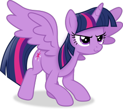 Size: 3816x3450 | Tagged: safe, artist:anime-equestria, twilight sparkle, alicorn, pony, g4, >:3, cute, evil grin, female, grin, high res, horn, mare, simple background, smiling, smirk, solo, spread wings, transparent background, twilight sparkle (alicorn), vector, wings