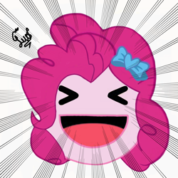 Size: 2048x2048 | Tagged: safe, artist:flutteryaylove, pinkie pie, equestria girls, g4, facebook reactions, high res, open mouth, smiling, solo, volumetric mouth