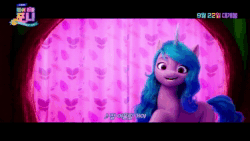 Size: 1920x1080 | Tagged: safe, screencap, izzy moonbow, pony, unicorn, g5, my little pony: a new generation, 3d, animated, beautiful, cute, female, korean, loop, mare, no sound, one eye closed, sexy, subtitles, webm, wink