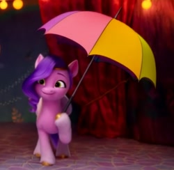 Size: 468x456 | Tagged: safe, screencap, pipp petals, pegasus, pony, g5, my little pony: a new generation, 3d, adorapipp, cropped, cute, female, mare, solo, umbrella