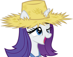 Size: 2569x2000 | Tagged: safe, artist:frownfactory, rarity, pony, unicorn, g4, season 4, simple ways, alternate hairstyle, derp, faic, female, hat, high res, mare, rarihick, simple background, solo, straw hat, transparent background, vector
