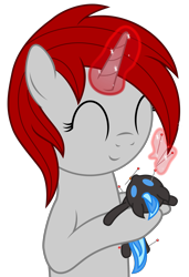 Size: 1552x2273 | Tagged: safe, artist:waveywaves, oc, oc only, oc:nimbus, oc:waves, pony, unicorn, angry, happy, plushie, simple background, solo, transparent background, voodoo, voodoo doll