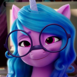 Size: 750x750 | Tagged: safe, screencap, izzy moonbow, pony, unicorn, g5, my little pony: a new generation, spoiler:my little pony: a new generation, 3d, beautiful, cute, female, fit right in (g5), glasses, izzybetes, mare, round glasses, solo