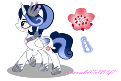 Size: 1280x860 | Tagged: safe, artist:princesslatam-yt, oc, oc only, alicorn, pony, alicorn oc, china airlines, crown, female, folded wings, glowing, glowing horn, hoof shoes, horn, jewelry, mare, ponified, raised hoof, regalia, shadow, simple background, solo, standing, transparent background, wings
