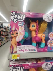 Size: 1536x2048 | Tagged: safe, sunny starscout, alicorn, pony, g5, my little pony: a new generation, spoiler:g5, spoiler:my little pony: a new generation, alicornified, irl, merchandise, microphone, photo, possible spoilers, race swap, roller skates, sing n skate sunny starscout, sunnycorn, toy