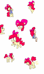Size: 768x1280 | Tagged: safe, artist:the-neon-sketchbook, apple bloom, earth pony, human, pony, anthro, g4, blank flank, butt, clothes, female, filly, humanized, plot, sketch, sketch dump, solo