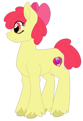 Size: 1397x2029 | Tagged: safe, artist:glacierfrostclaw, apple bloom, earth pony, pony, g4, eye clipping through hair, female, filly, looking left, simple background, solo, transparent background, unshorn fetlocks