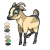 Size: 3024x3024 | Tagged: safe, artist:mannitenerisunt, derpibooru exclusive, oc, oc only, oc:immanuel, goat, cloven hooves, dewclaw, fluffy, goat oc, high res, horizontal pupils, horns, multicolored eyes, png, raised leg, rectangular pupil, reference sheet, simple background, solo, standing, tail, transparent background