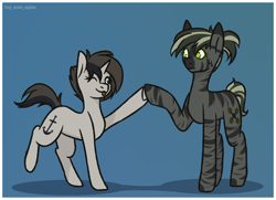 Size: 2900x2100 | Tagged: safe, artist:buy_some_apples, oc, oc only, pony, unicorn, zebra, confused, high res, smiling