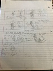 Size: 2448x3264 | Tagged: safe, artist:diamond06mlp, discord, draconequus, g4, comic, dialogue, high res, lineart, lined paper, male, traditional art