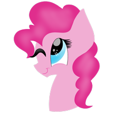 Size: 1300x1300 | Tagged: safe, artist:skypaw122, pinkie pie, earth pony, pony, g4, bust, female, mare, one eye closed, simple background, smiling, solo, transparent background, wink