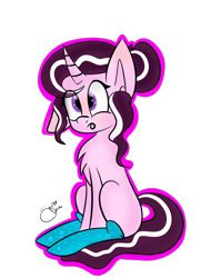 Size: 600x790 | Tagged: safe, artist:skypaw122, oc, oc only, pony, unicorn, chest fluff, clothes, eye clipping through hair, horn, purple eyes, signature, simple background, sitting, socks, solo, transparent background, unicorn oc
