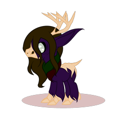 Size: 1273x1345 | Tagged: safe, artist:aonairfaol, oc, oc only, hybrid, pony, wendigo, wendingo pony, antlers, base used, simple background, solo, transparent background